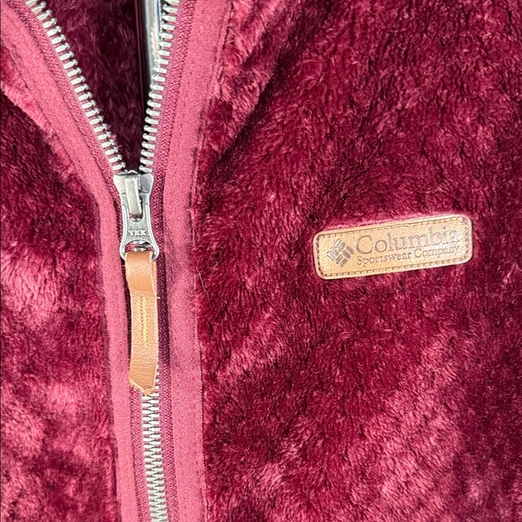 Columbia Women's Fire Side II Sherpa Full Zip Fleece Jacket Marionberry color L - Picture 4 of 15
